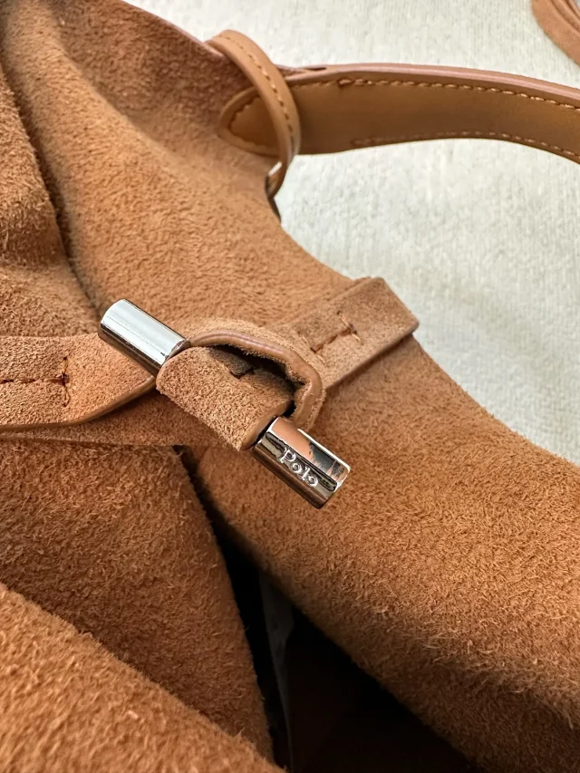 Polo Ralph Lauren Handbags Suede small tote bag with pony embroidery product detail image 4