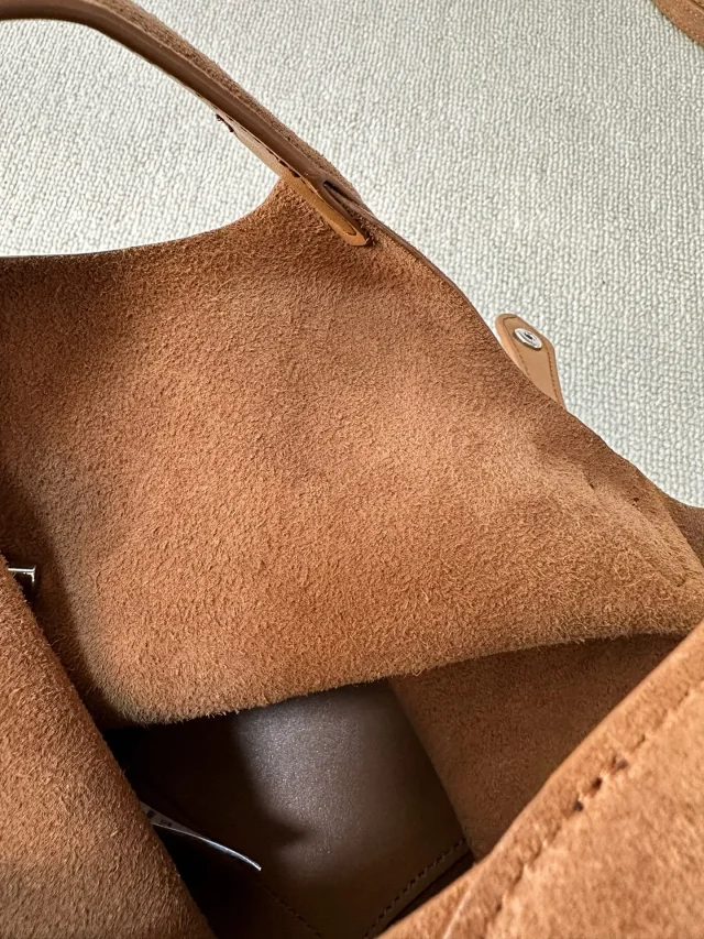Polo Ralph Lauren Handbags Suede small tote bag with pony embroidery product detail image 5