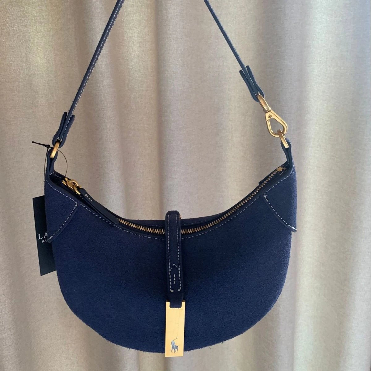 Lauren Ralph Shoulder Bags Mini crescent bag with gold-tone logo plaque image 3