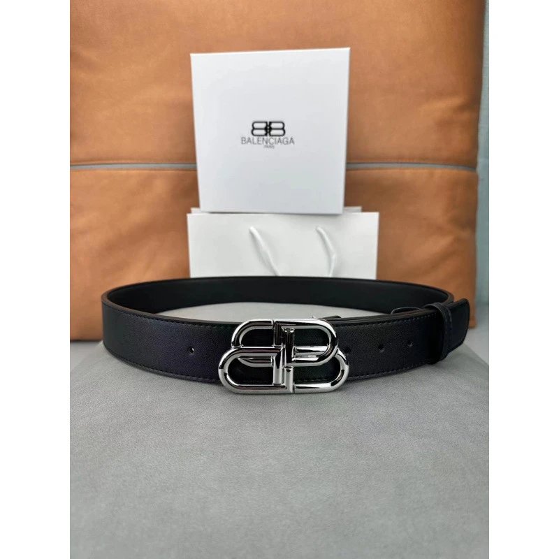 Balenciaga Belts Double-B Buckle — 4.0 silver buckle