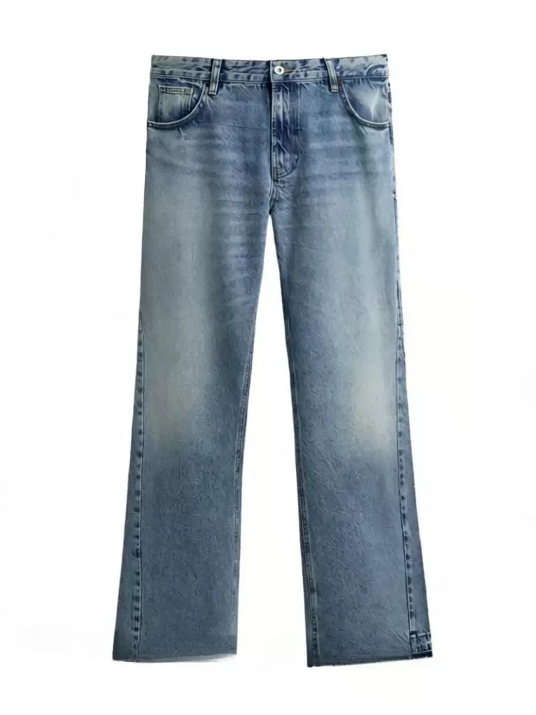 Unbranded Jeans Straight-leg with raw hems — Medium blue