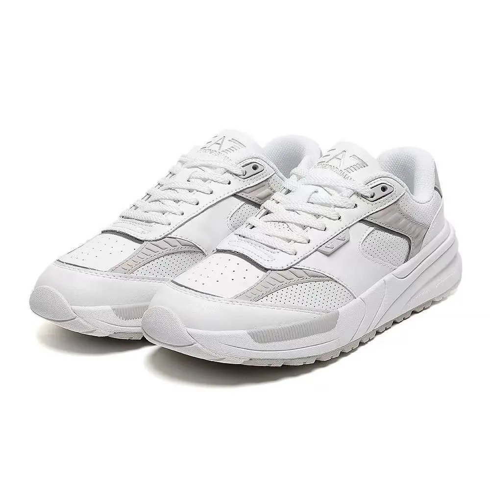 EA7 Emporio Armani Sneakers Low-Top Lace-Up — Whitewash