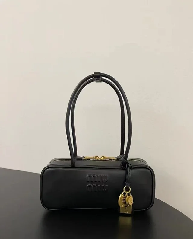 Miu Handbags Long-Handle Bowling Bag with Padlock Charms product detail image 8