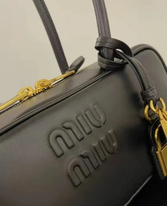 Miu Handbags Long-Handle Bowling Bag with Padlock Charms product detail image 10