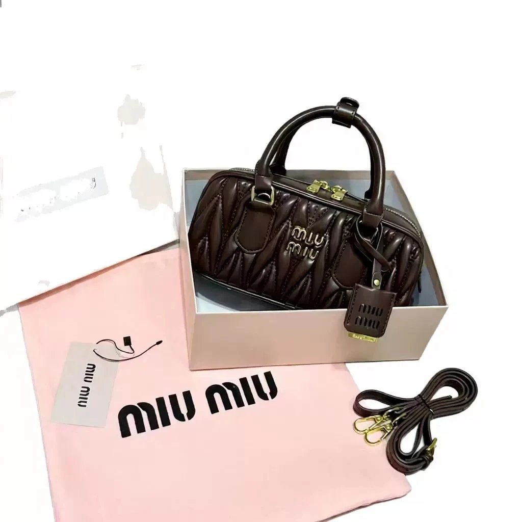 Miu Handbags Quilted Top-Handle Boston Bag image 5