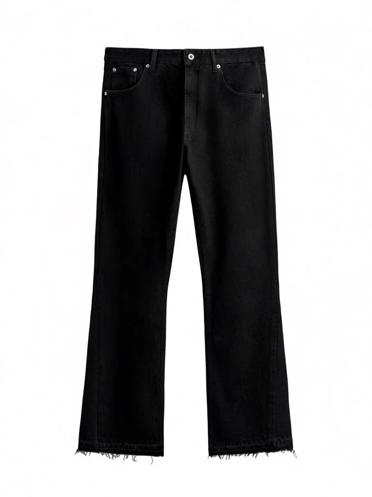 Unbranded Jeans Straight-leg with raw hems — Black