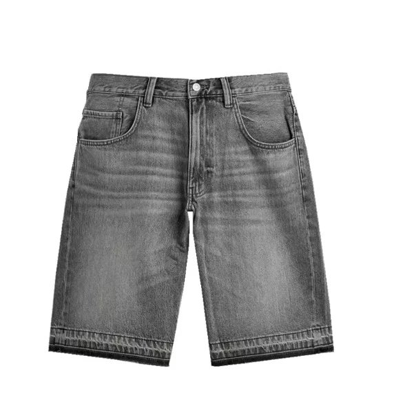 Unbranded Jeans Straight-leg with raw hems — Gray shorts