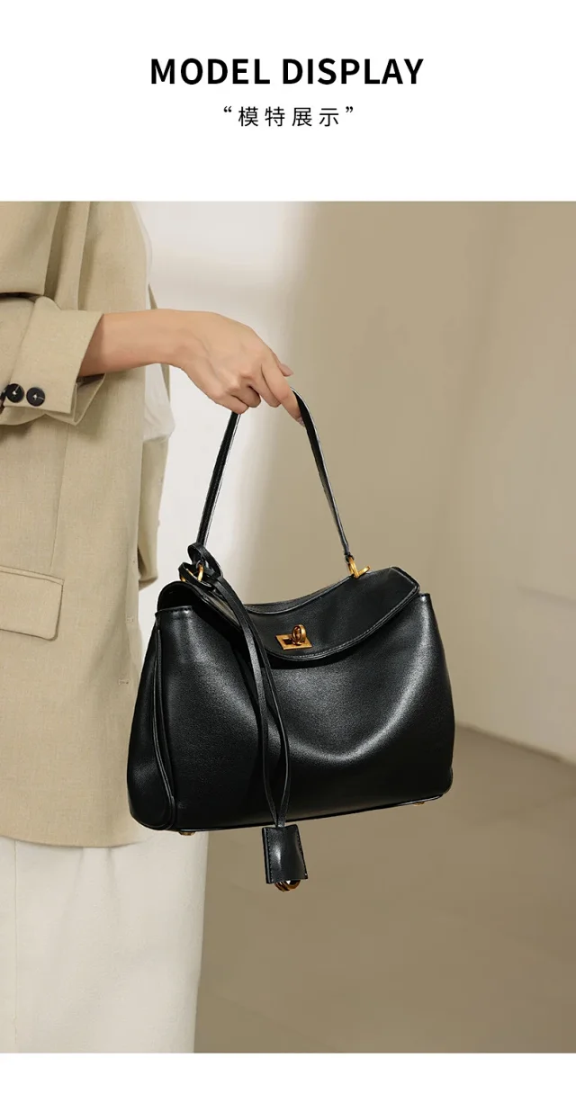 Unbranded Handbags Top-handle handbag with flap and turn-lock closure product detail image 9