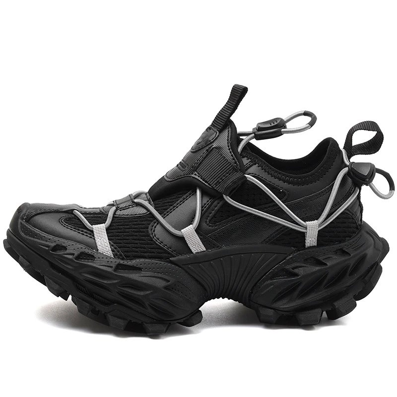 Unbranded Sneakers Chunky trail with bungee laces — Black