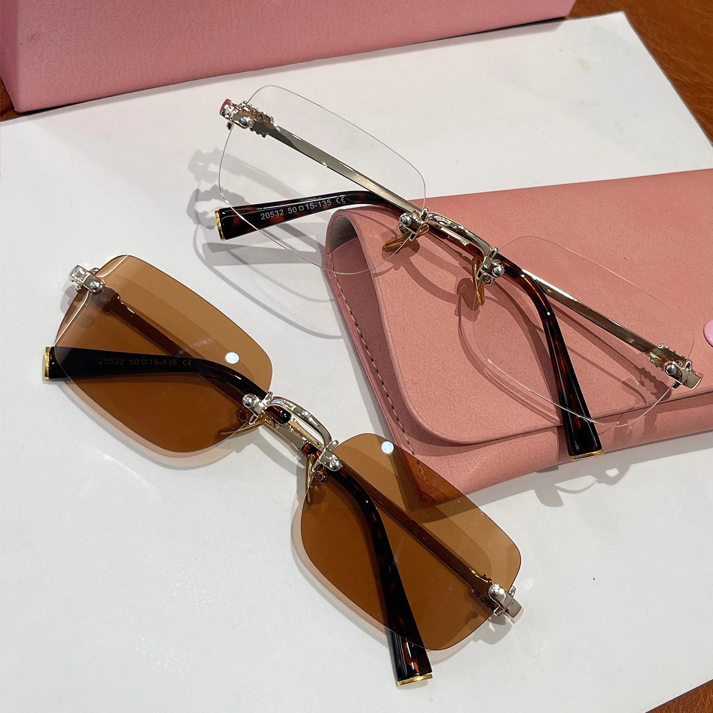 Miu Eyewear Rimless rectangular sunglasses image 2