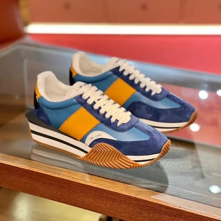 Unbranded Sneakers Low-top lace-up with striped platform soles — Blue