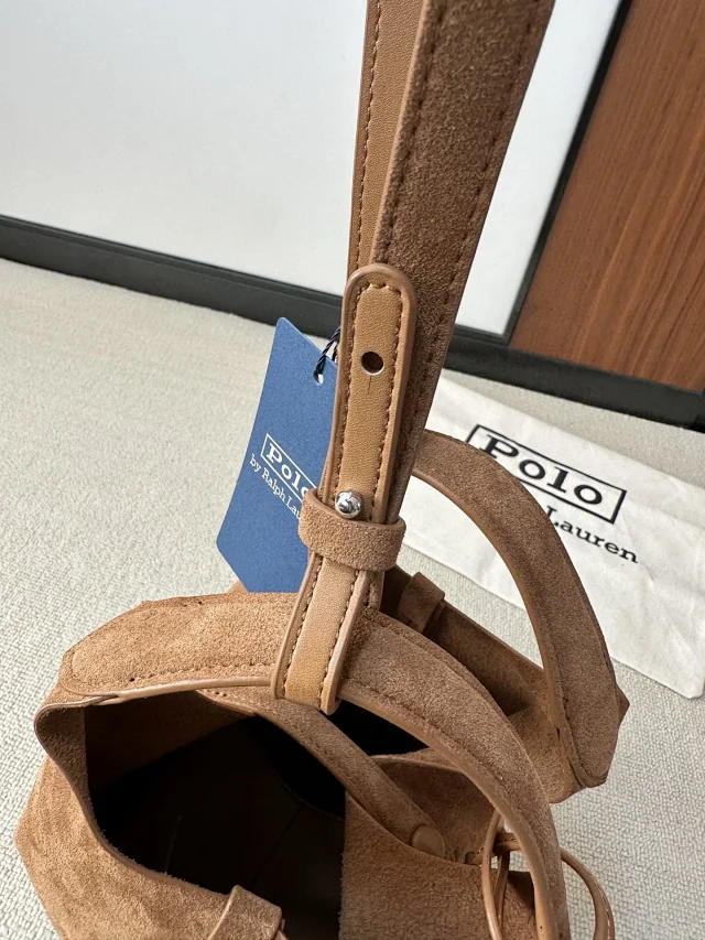Polo Ralph Lauren Handbags Suede small tote bag with pony embroidery product detail image 9