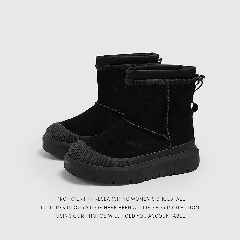 Unbranded Boots Fleece-Lined Drawstring Ankle Snow image 3
