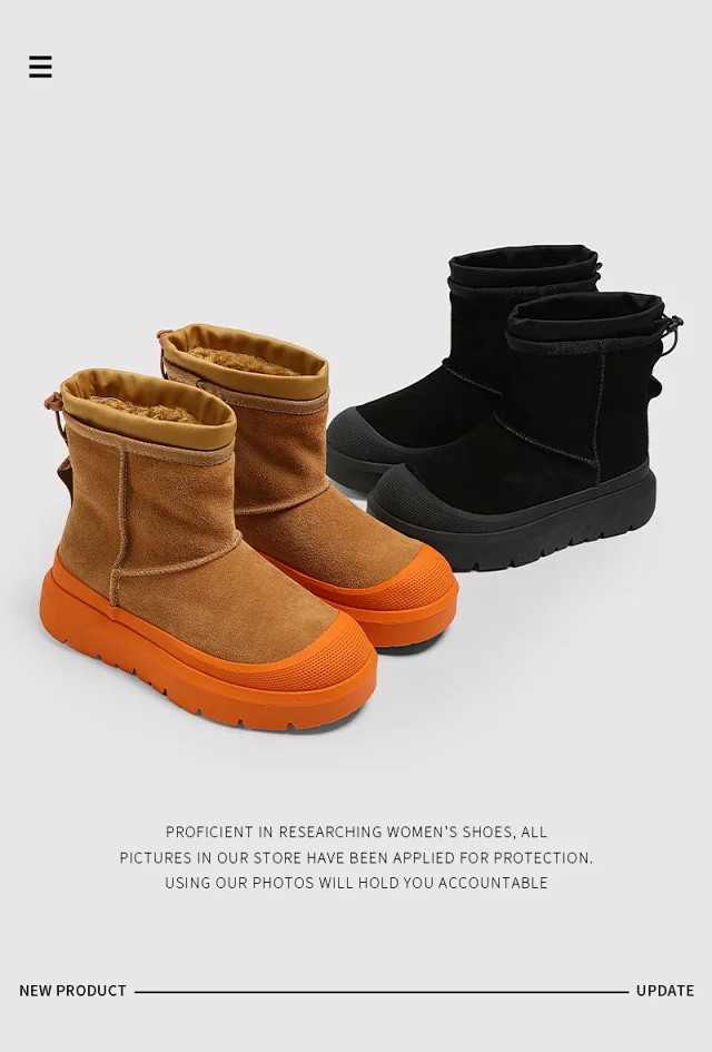 Unbranded Boots Fleece-Lined Drawstring Ankle Snow product detail image 1