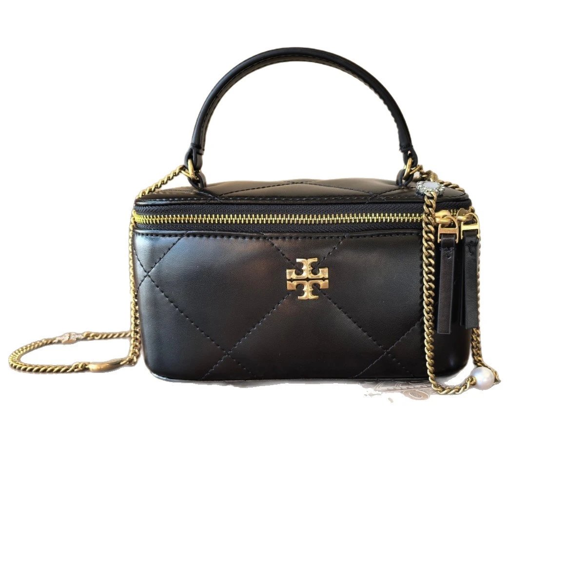 Tory Burch Crossbody Bags Quilted top-handle chain bag with double-zip closure image 5