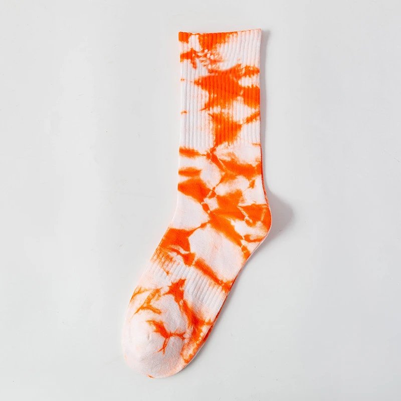Unbranded Socks Tie-Dye Crew — Orange