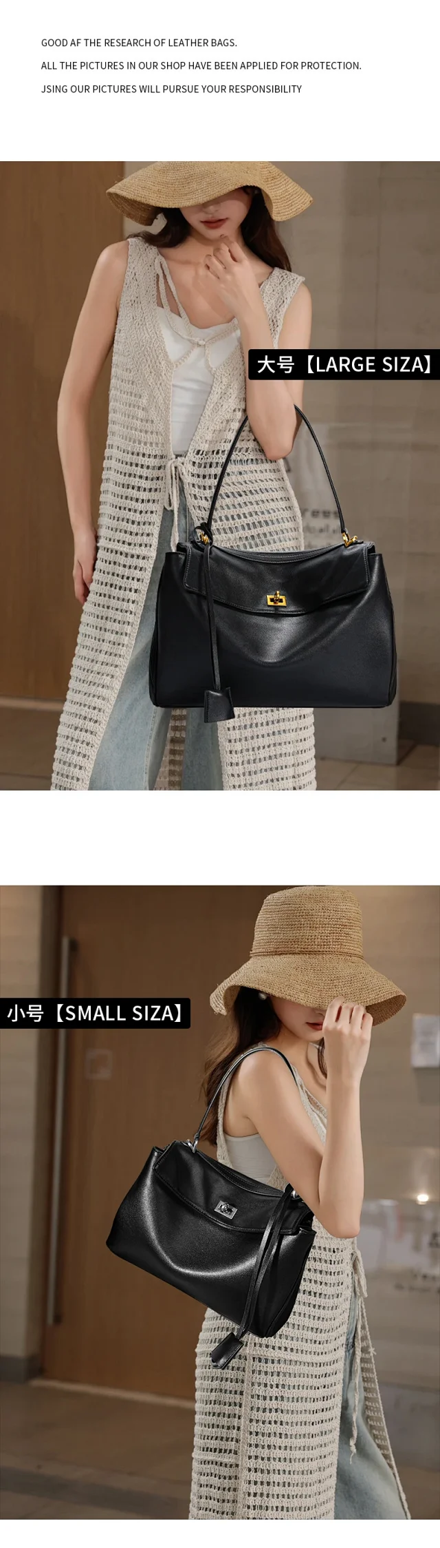 Unbranded Handbags Top-handle handbag with flap and turn-lock closure product detail image 11