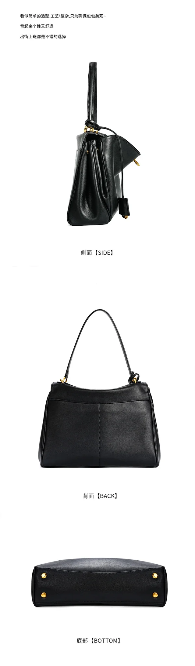Unbranded Handbags Top-handle handbag with flap and turn-lock closure product detail image 16