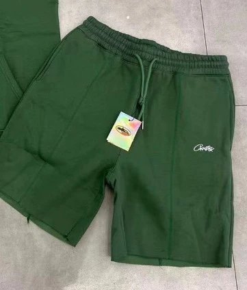 Corteiz Shorts Alcatraz logo print — Green Shorts (Thin)