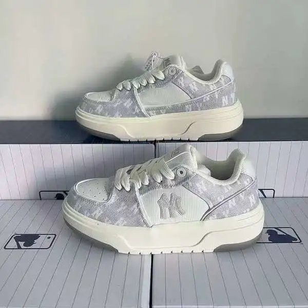 MLB Sneakers Low-Top Platform with NY Logo — cowboy gray