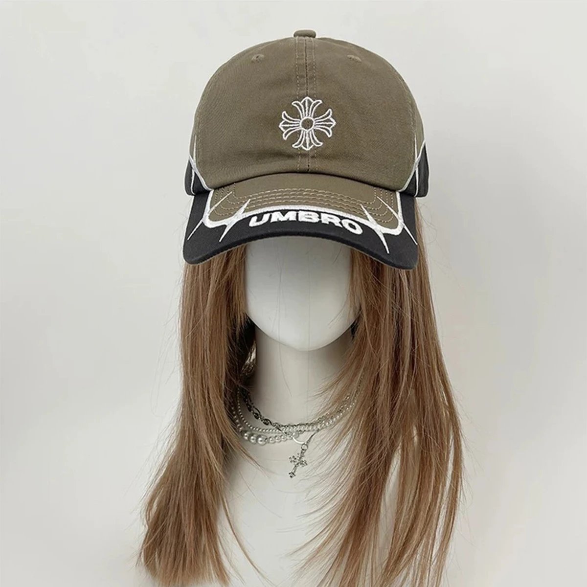 ALICE Hats Embroidered Distressed Baseball Cap with Metal Rivets image 2