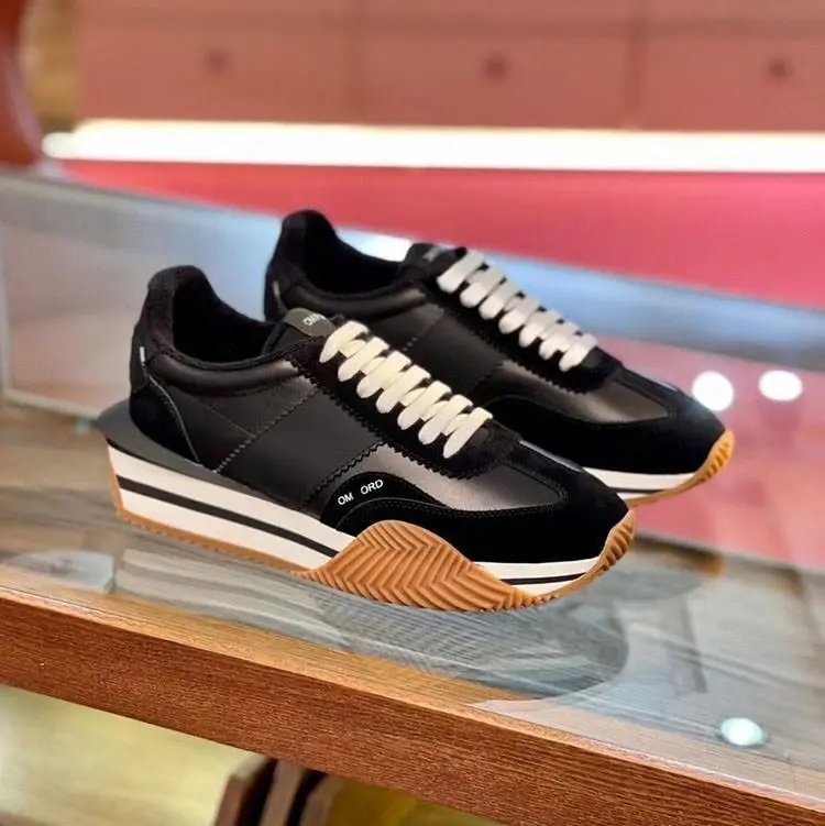 Unbranded Sneakers Low-top lace-up with striped platform soles — Black