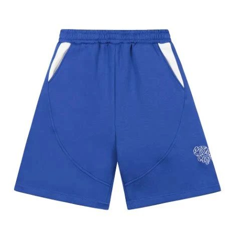 Mertra Shorts Contrast-Trim Embroidered Logo — Color blue
