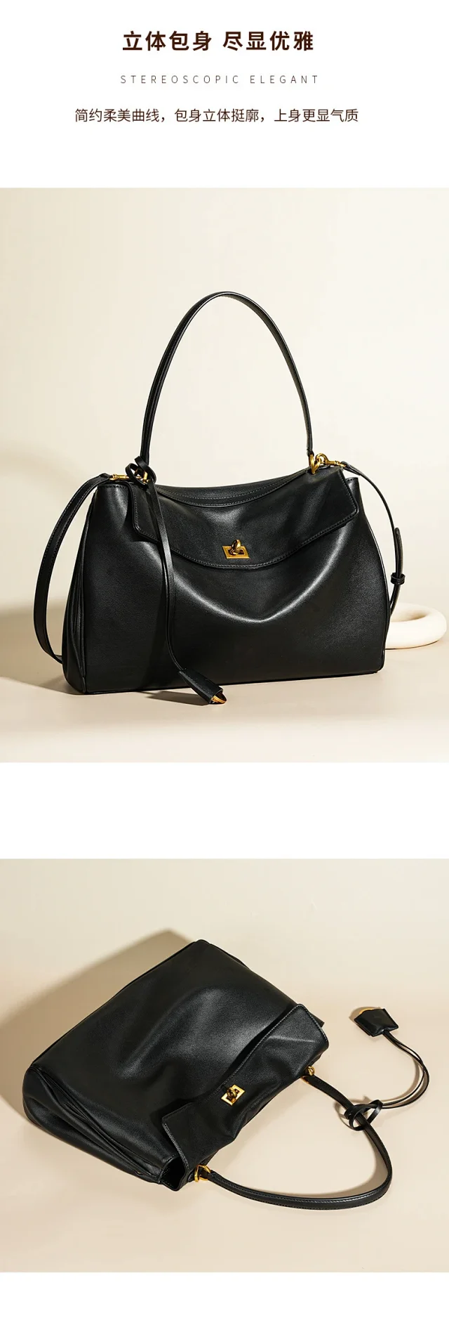 Unbranded Handbags Top-handle handbag with flap and turn-lock closure product detail image 12