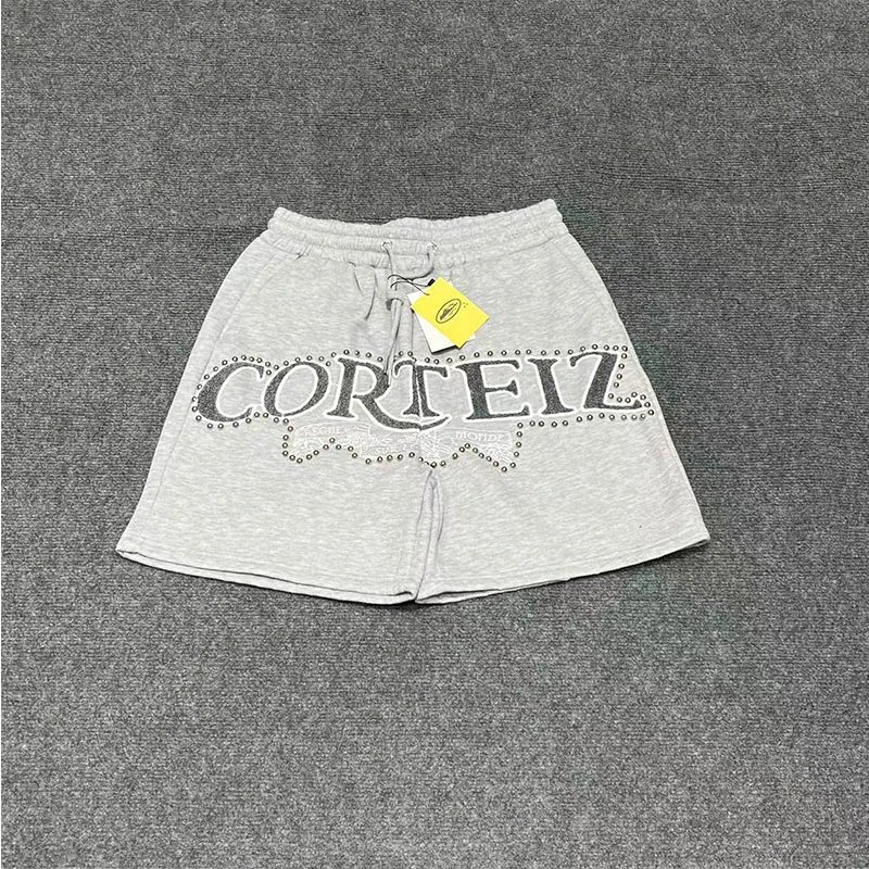 Corteiz Shorts Alcatraz logo print — 8342 gray