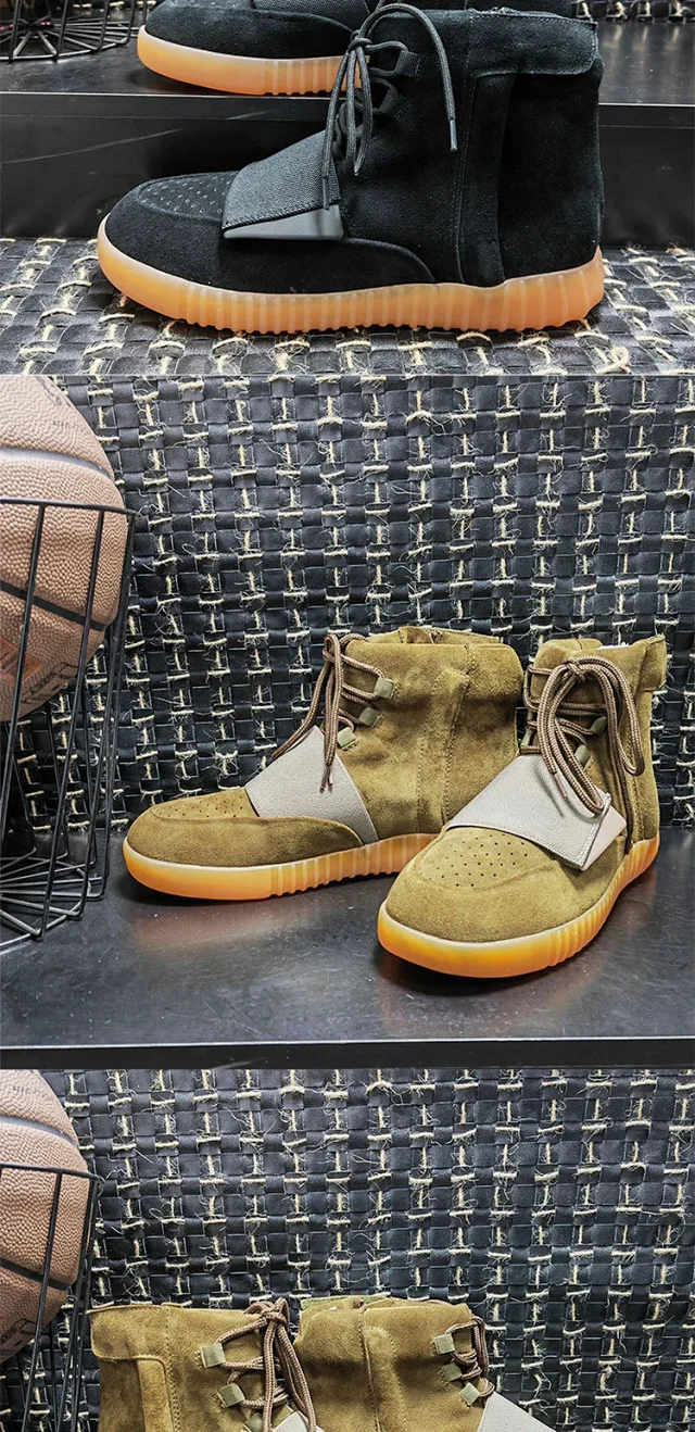 Unbranded Boots High-top suede lace-up with wide vamp strap and ribbed sole product detail image 8