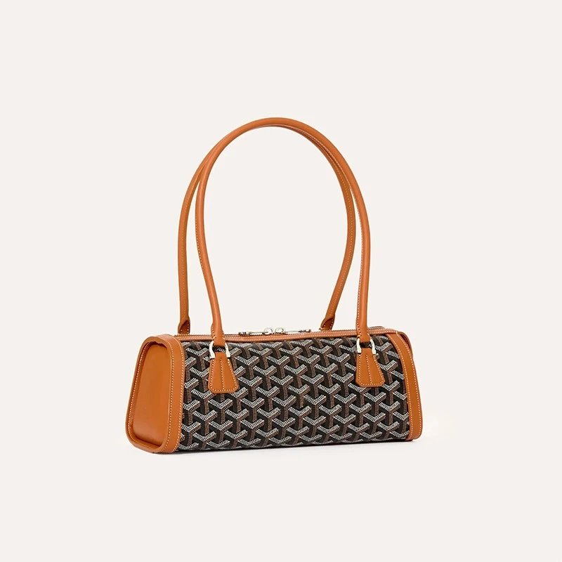 Unbranded Handbags Cylindrical baguette handbag with chevron pattern image 5