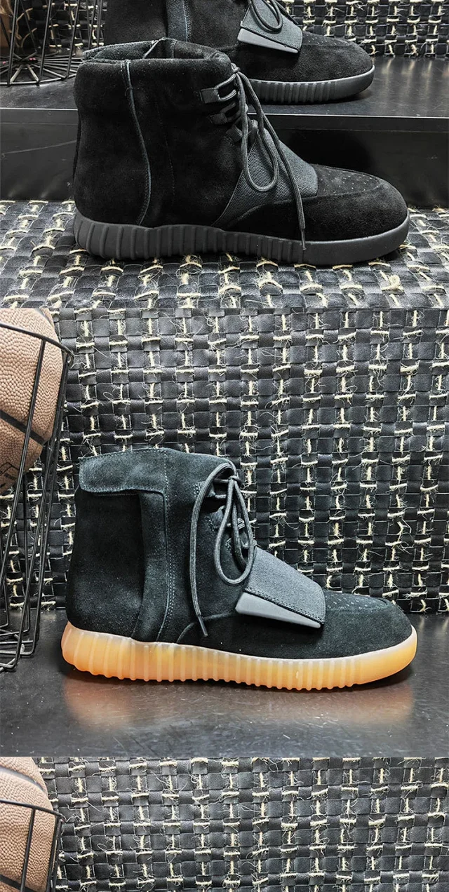 Unbranded Boots High-top suede lace-up with wide vamp strap and ribbed sole product detail image 5