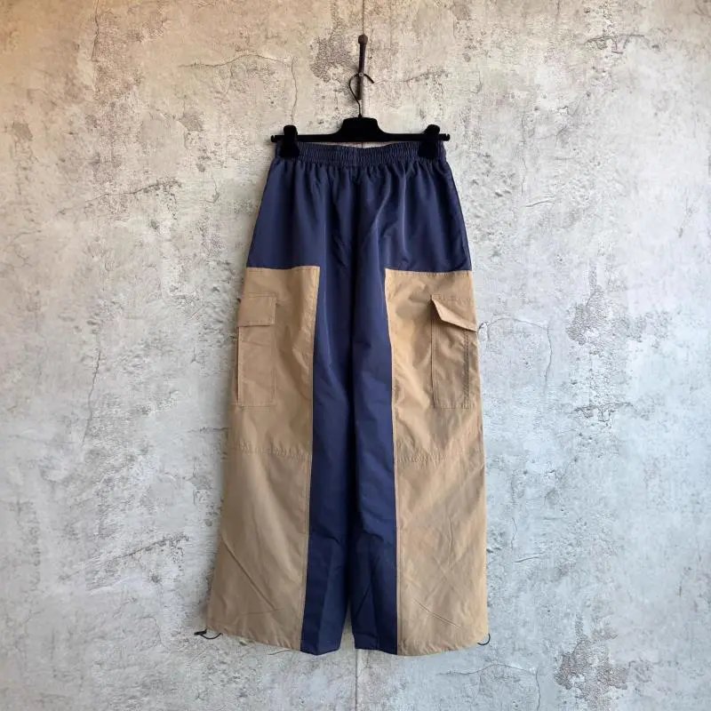 Unbranded Trousers Wide-Leg Color-Block Cargo image 2