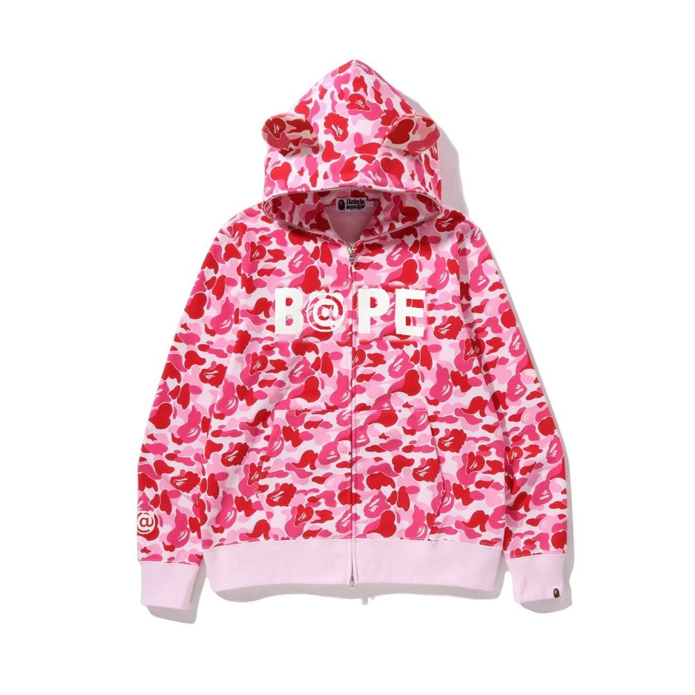 A Bathing Ape Hoodies & Sweatshirts Shark-hood full-zip hoodie with contrast stripe sleeves — 8