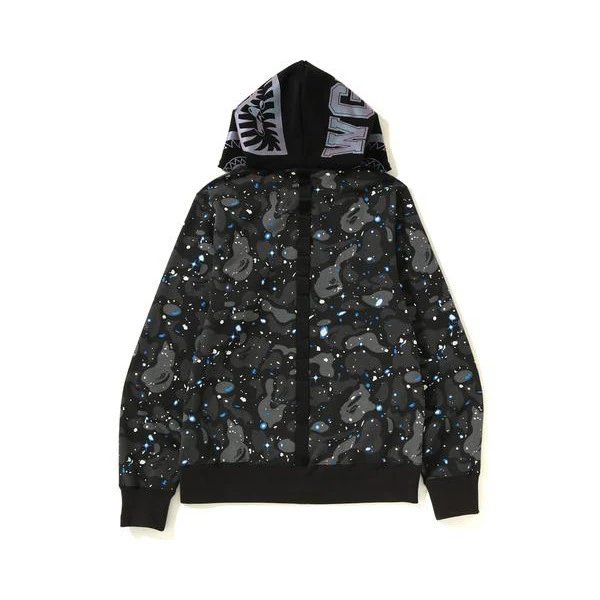 A Bathing Ape Hoodies & Sweatshirts Shark-hood full-zip hoodie with contrast stripe sleeves — 12