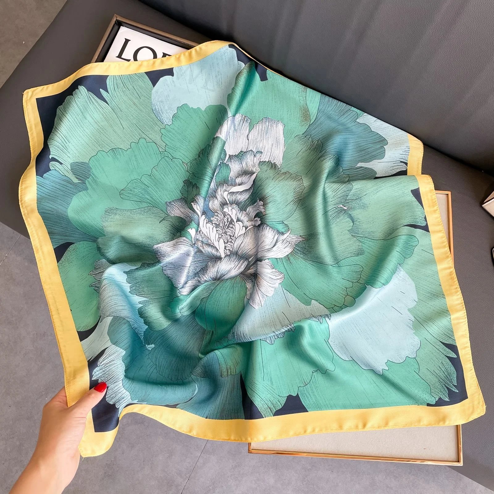 Unbranded Scarves Square Printed Satin Scarf — Style 7