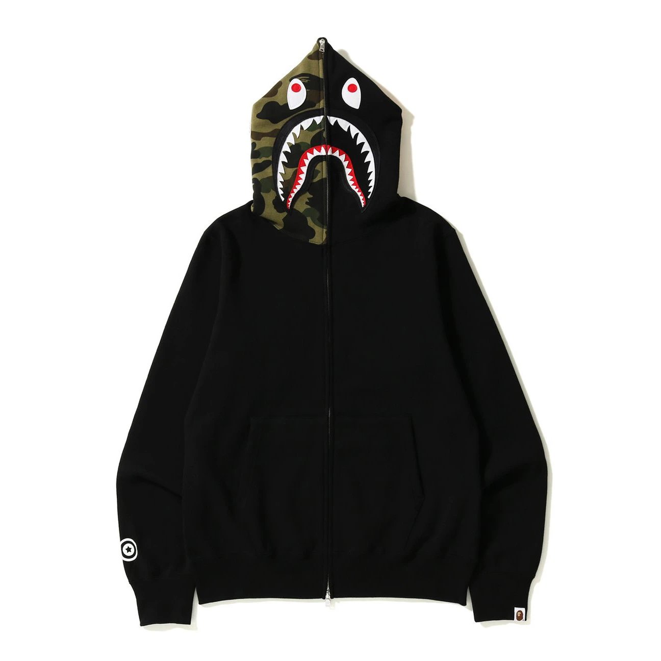 A Bathing Ape Hoodies & Sweatshirts Shark-hood full-zip hoodie with contrast stripe sleeves — 26
