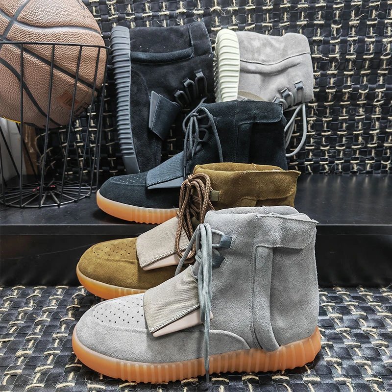 Unbranded Boots High-top suede lace-up with wide vamp strap and ribbed sole product image