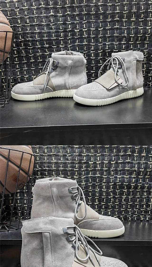 Unbranded Boots High-top suede lace-up with wide vamp strap and ribbed sole product detail image 12