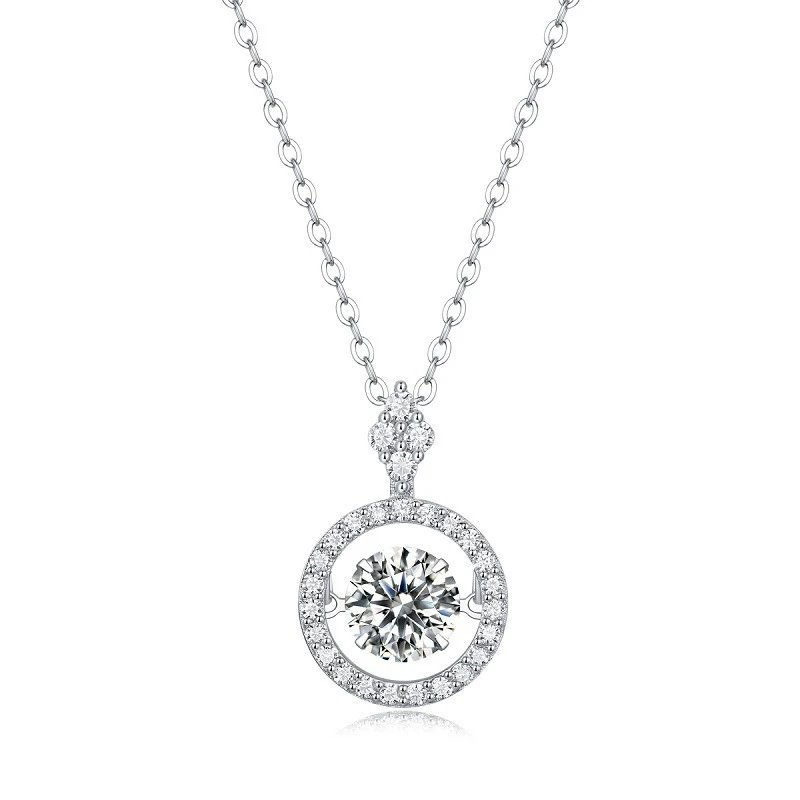 Unbranded Jewelry Moissanite Pendant Necklace — P 13318-6.5 mm/1 Carat