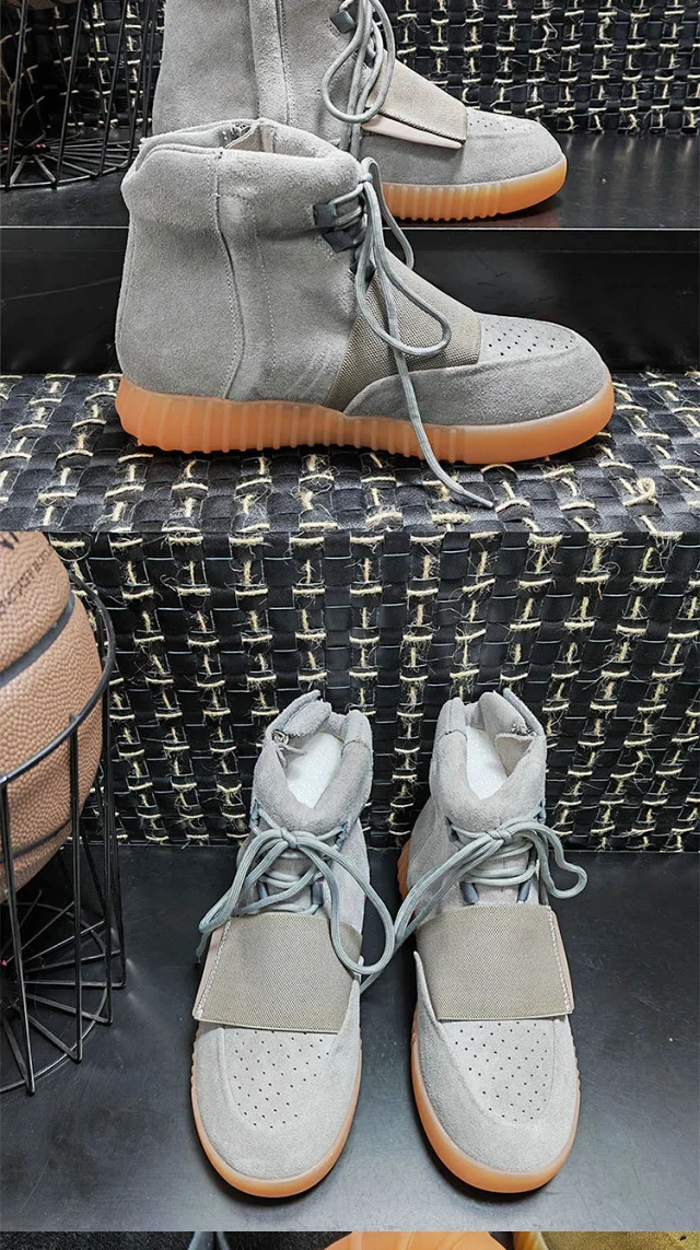 Unbranded Boots High-top suede lace-up with wide vamp strap and ribbed sole product detail image 17