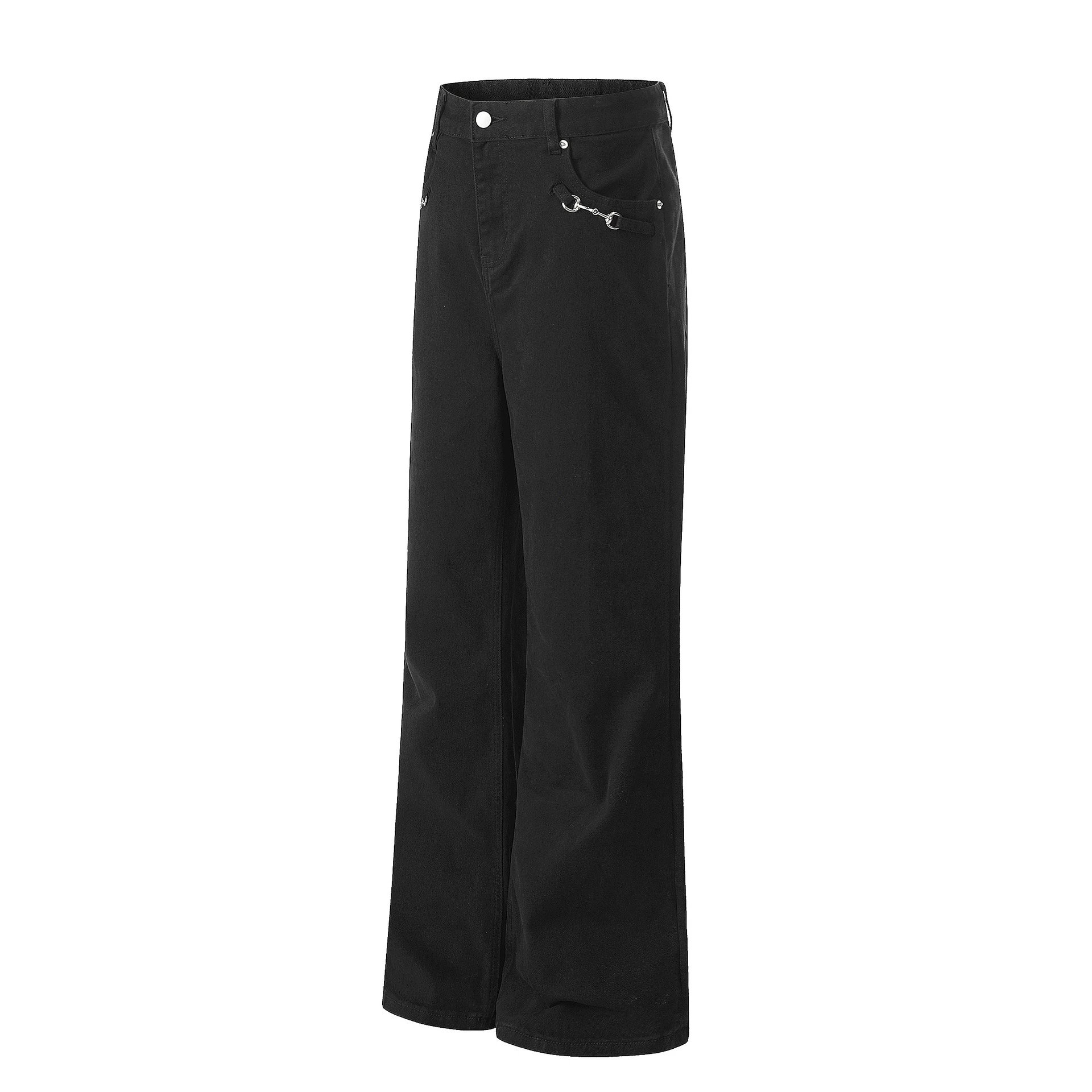 Unbranded Jeans K5621 bootcut with metal horsebit pocket details image 2