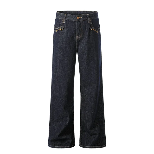Unbranded Jeans K5621 bootcut with metal horsebit pocket details product detail image 6