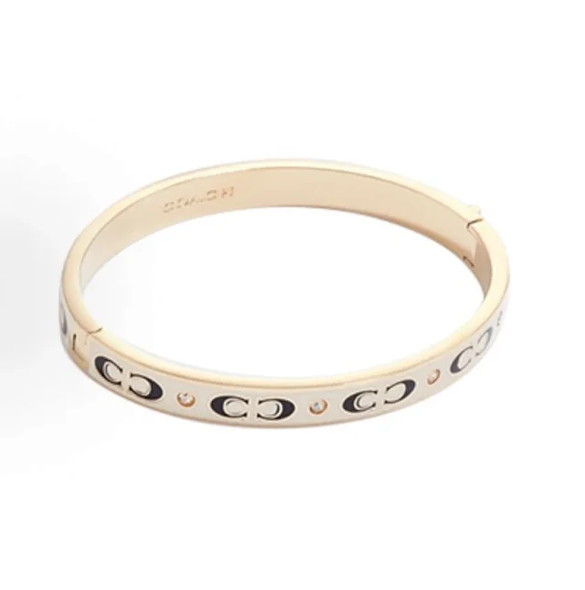 Coach Jewelry Signature C Hinge Bangle Bracelet product detail image 6