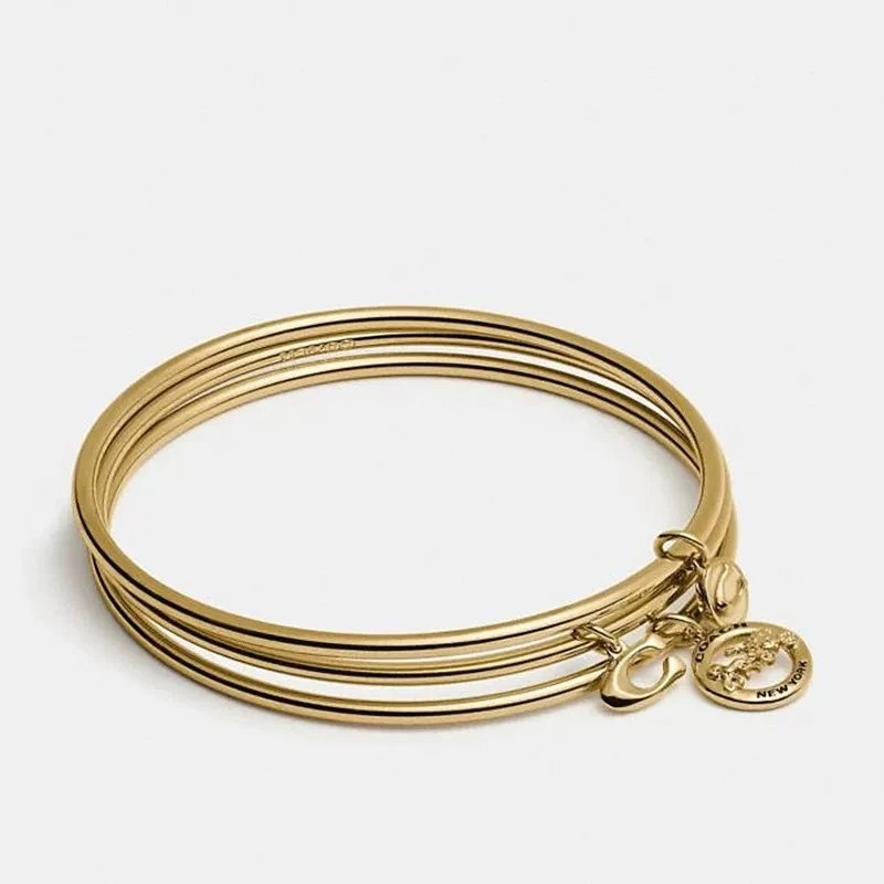 Coach Jewelry Signature C Hinge Bangle Bracelet — Double Layer Bracelet