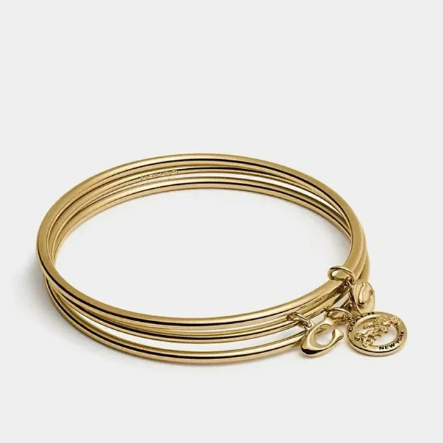 Coach Jewelry Signature C Hinge Bangle Bracelet product detail image 5