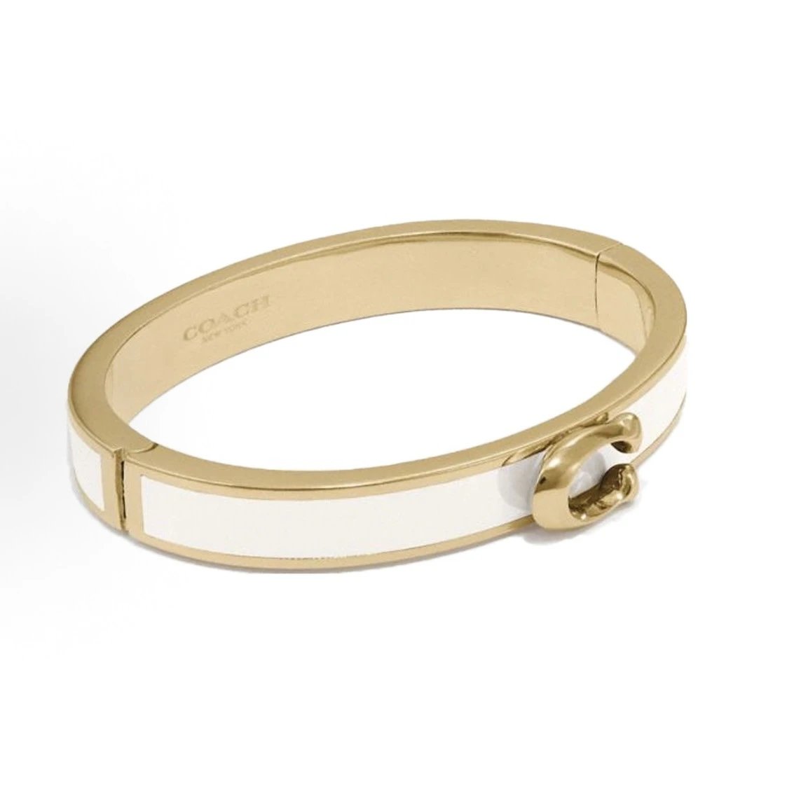 Coach Jewelry Signature C Hinge Bangle Bracelet — Big c Bracelet White
