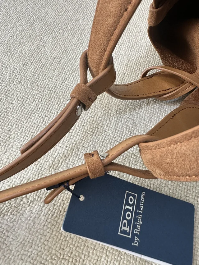 Polo Ralph Lauren Handbags Suede small tote bag with pony embroidery product detail image 7