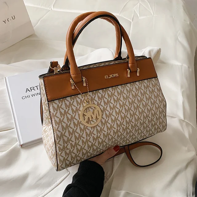 ELKORS Handbags Monogram top-handle satchel with detachable shoulder strap product detail image 8
