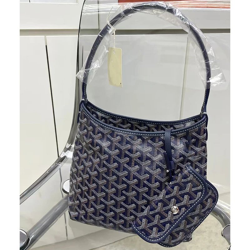 Goyard Shoulder Bags Goyardine hobo bag — High quality mini hobo Sapphire blue